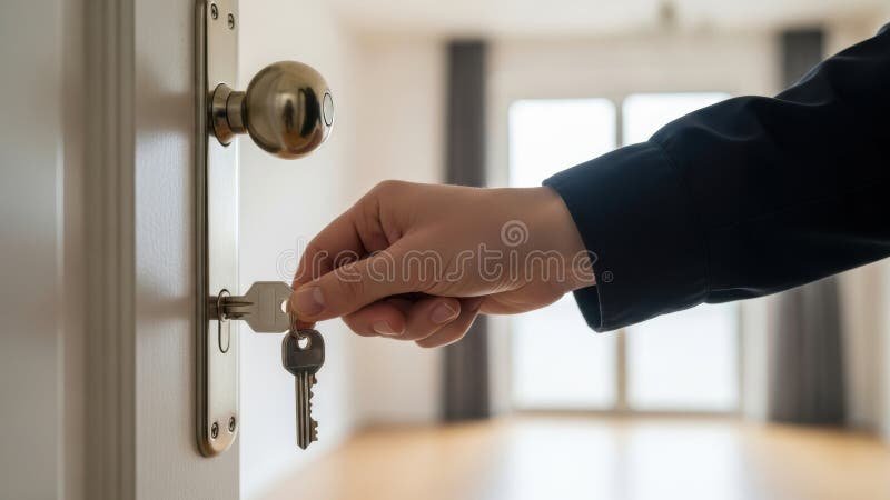 appartement vide avec serrure sur porte