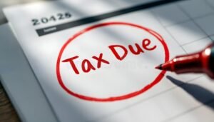 calendrier avec une date decheance fiscale marquee rouge