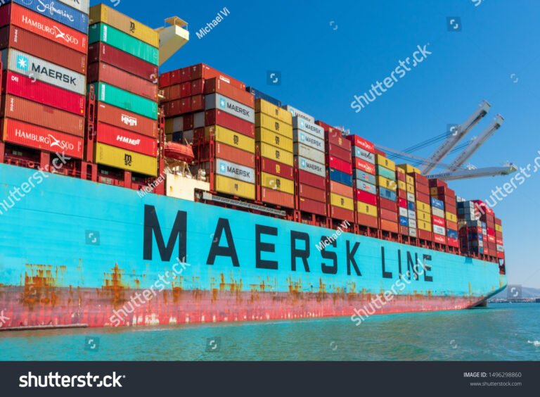 cargo maritime avec conteneurs colores empiles