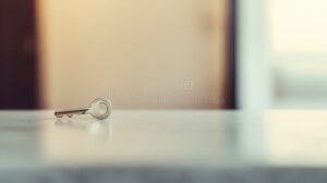 cle dappartement avec fond flou de contrat