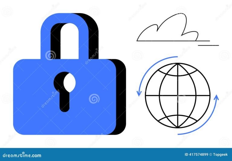 coffre fort avec globe terrestre et cadenas