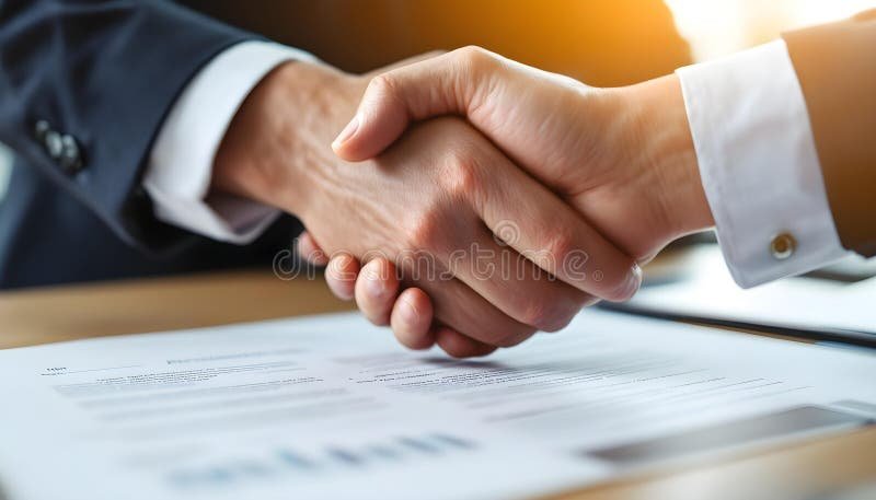 contrat signe avec mains se serrant