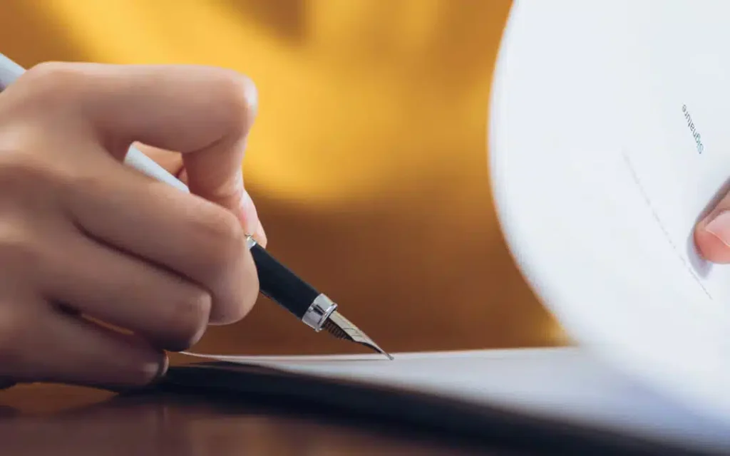 employeur et salarie signant un accord amiable