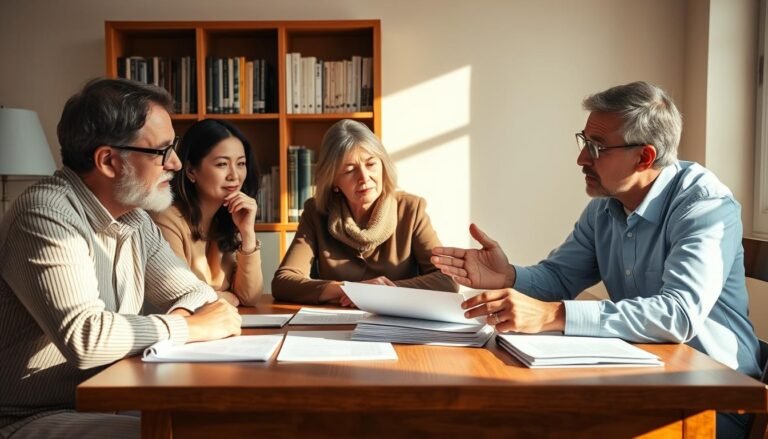 Comment La Spoliation d'Héritage Avant Décès Peut-Elle Être Évitée 27 famille discutant autour dun heritage paisible