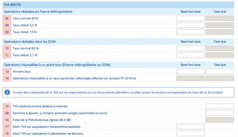 formulaire tva avec calculatrice et loueur meuble