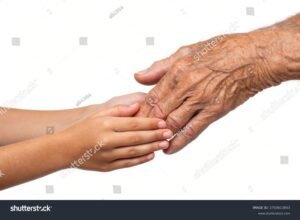 main tenant doucement celle dune personne agee