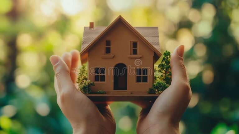 main tenant doucement une petite maison miniature