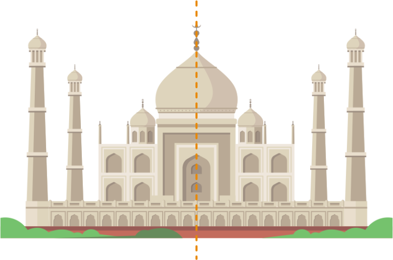 maison divisee en deux parts egales symetriques