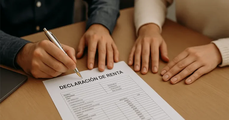 person remplissant formulaire declaration impots loyers