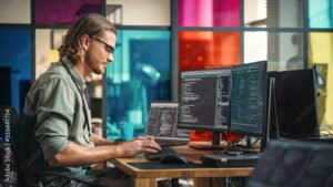 personne creant une start up avec ordinateur