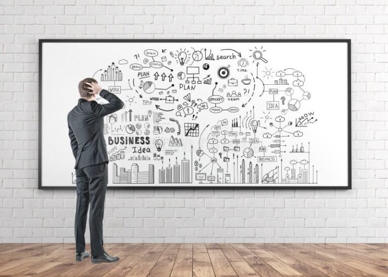 Comment Choisir Le Nom Parfait Pour Une Société En 5 Étapes 16 personne reflechissant devant tableau brainstorming nom entreprise 1