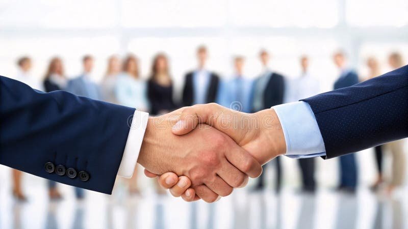 poignee de main professionnelle avec contrat flou