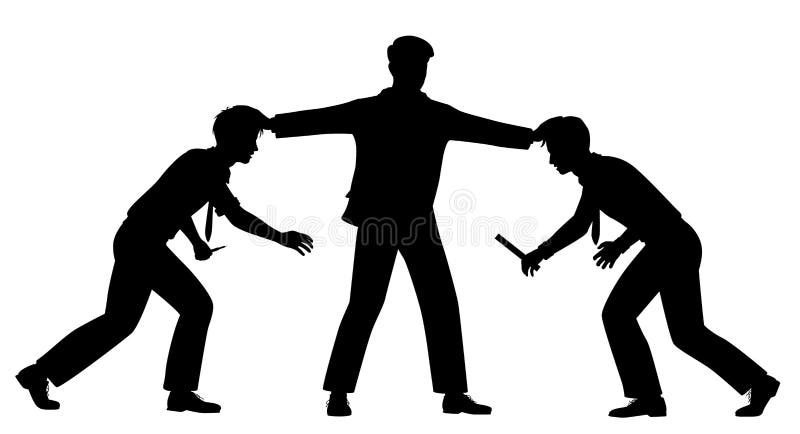 silhouette dun employe en conflit avec patron