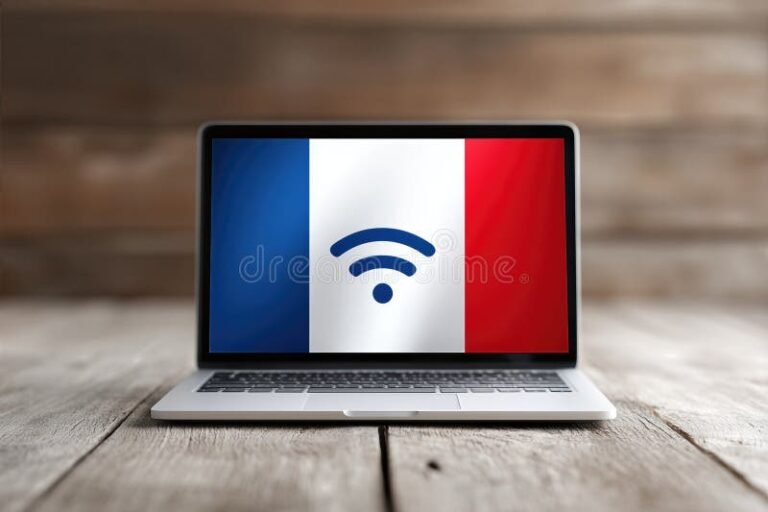 symbole wifi stylise avec drapeaux francais